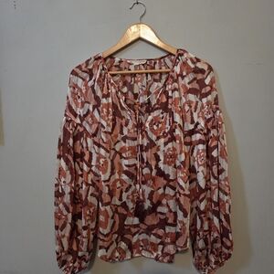 Lovestitch Red and Pink Patterned Blouse